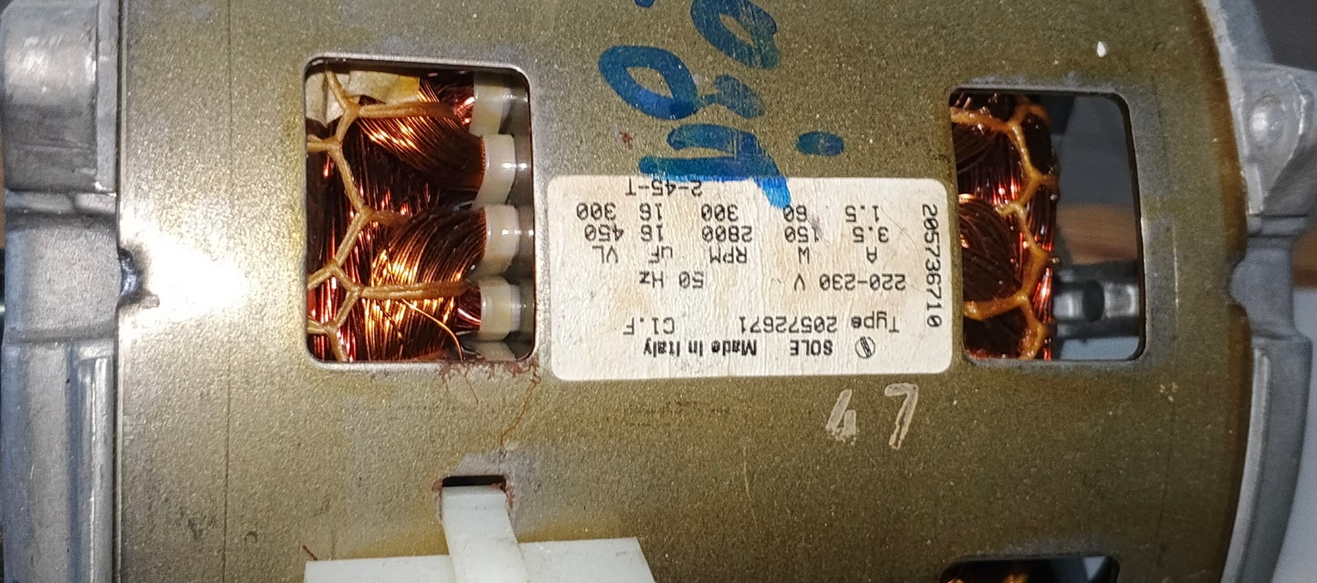 Про асинхронний мотор для пральної машини Indesit 450w