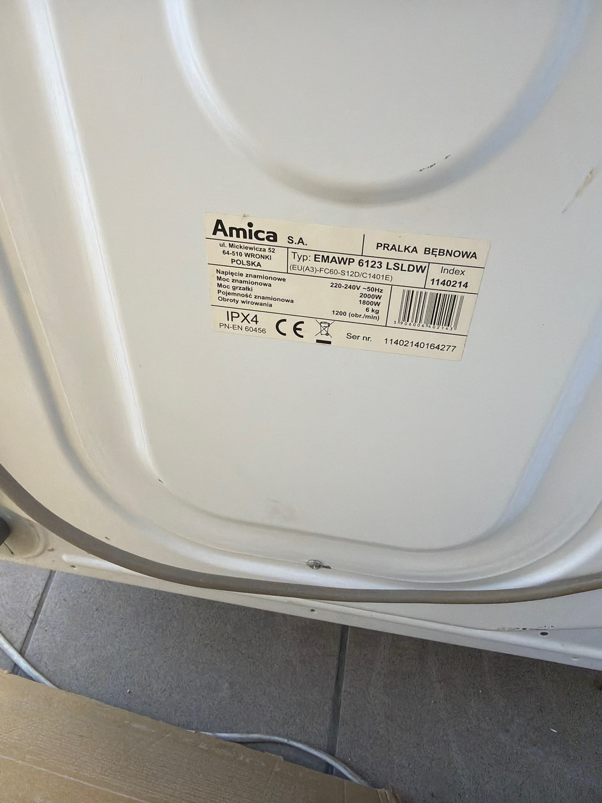 Пральна машина Amica EMAWP 6123 LSLDW