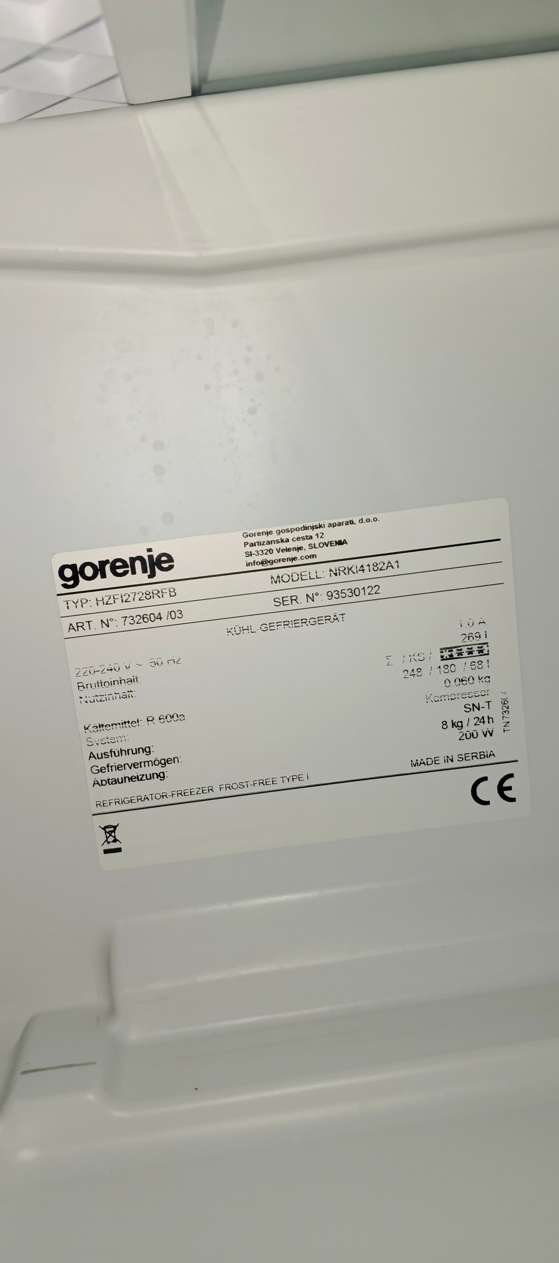 Холодильник під вмонтування Gorenje NRKI4182A1