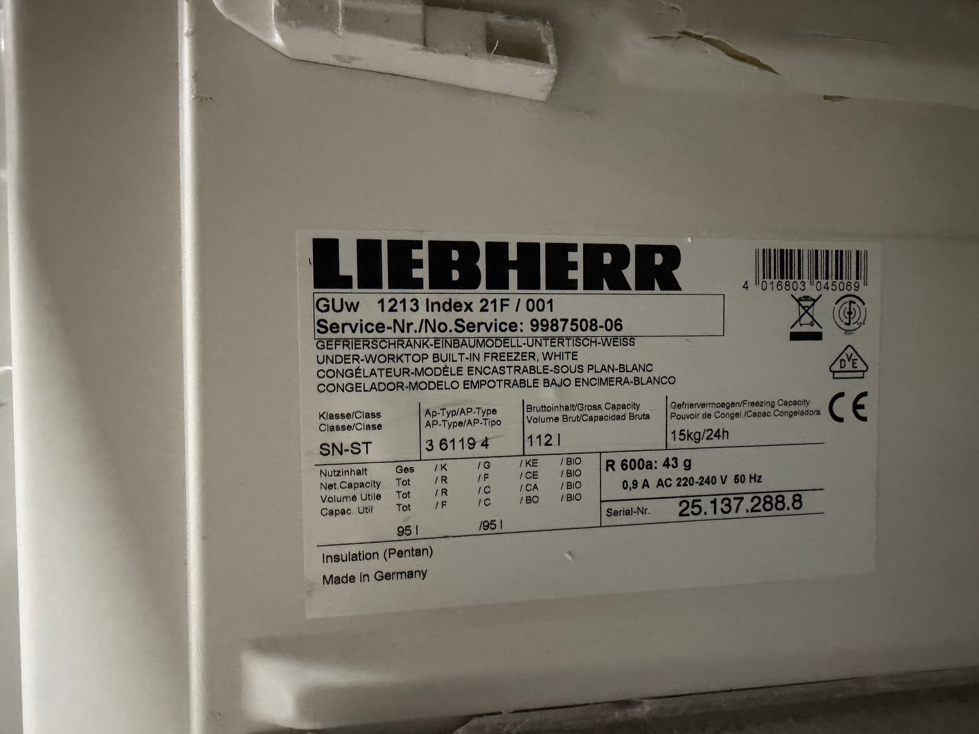 Морозильна камера Liebherr GUw 1213