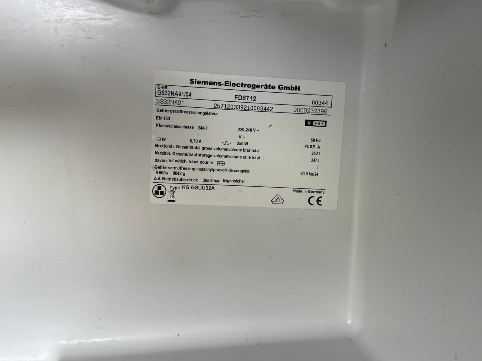 Морозильна камера Siemens GS32NA91 /04