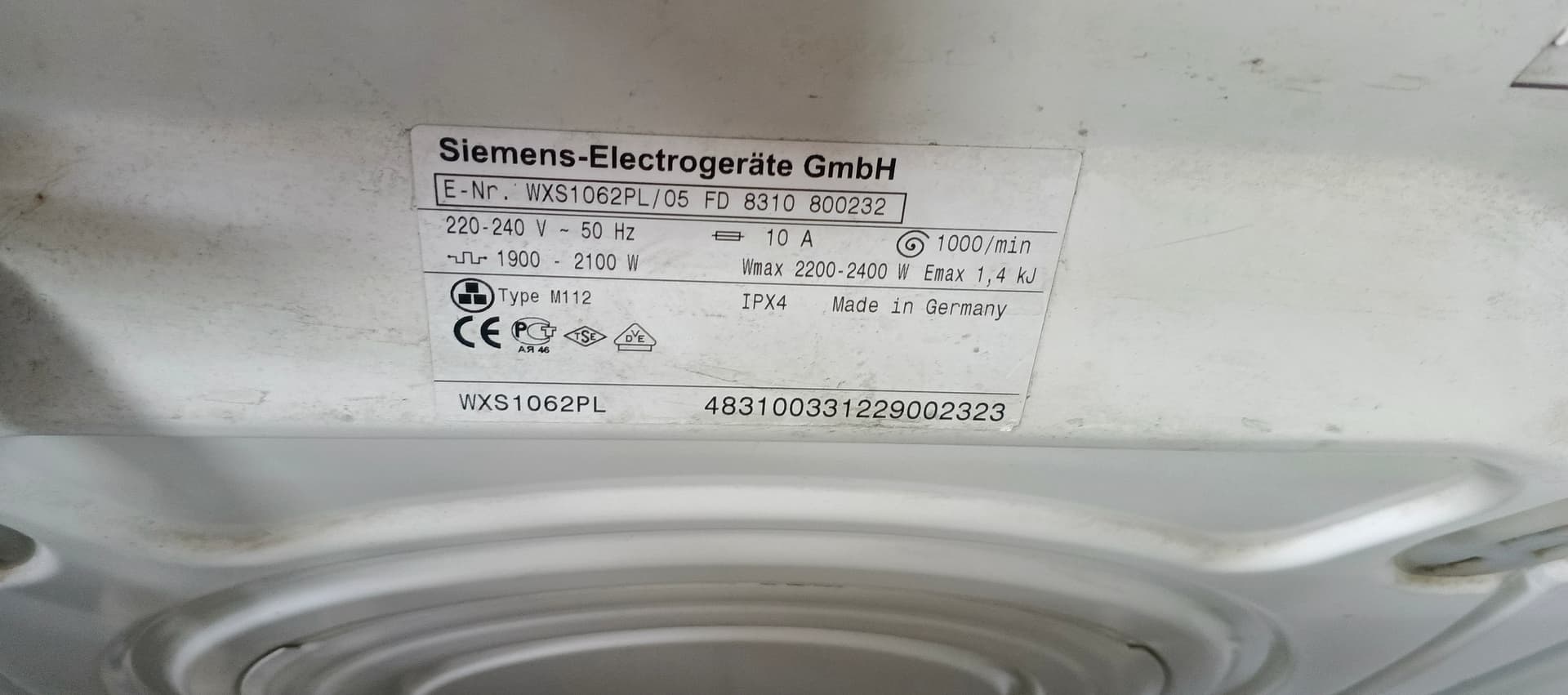 Пральна машина Siemens WXS1062PL