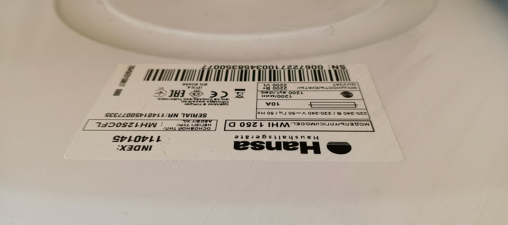 Пральна машинка Hansa WHI 1250 D