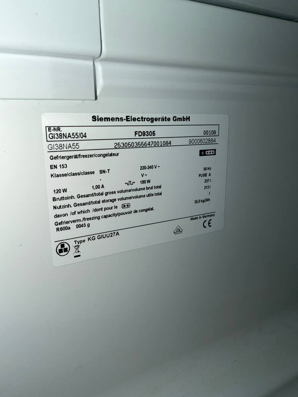 Комплект Холодильник+Морозильна камера Siemens KI42FP60 GI38NA55