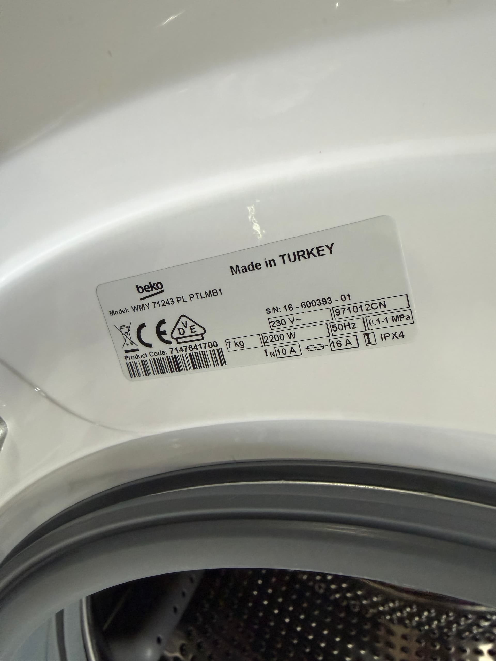 Пральна машина Beko WMY 71243 PL PTLMB1