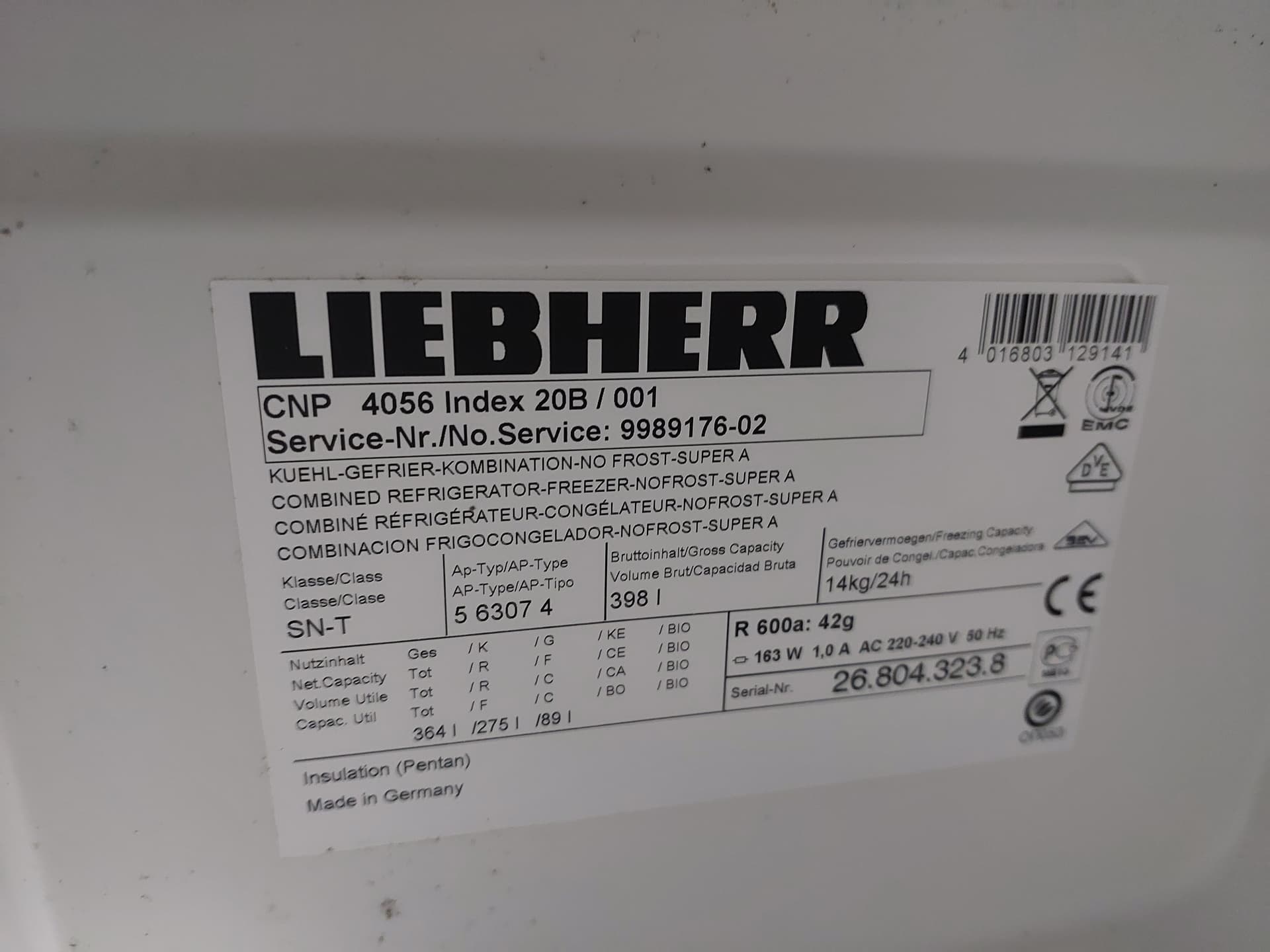 Холодильник Liebherr CNP 4056