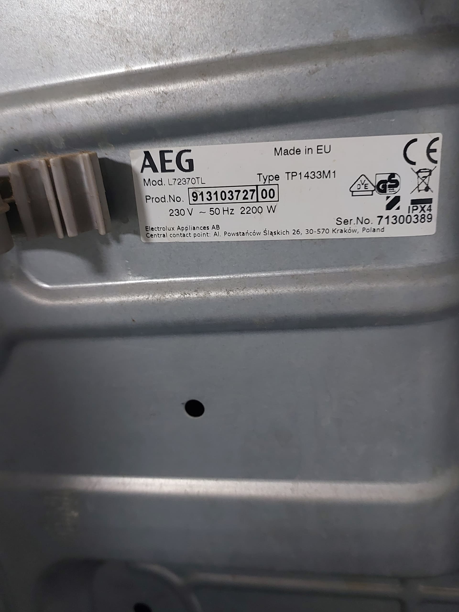 Пральна машина AEG L72370TL