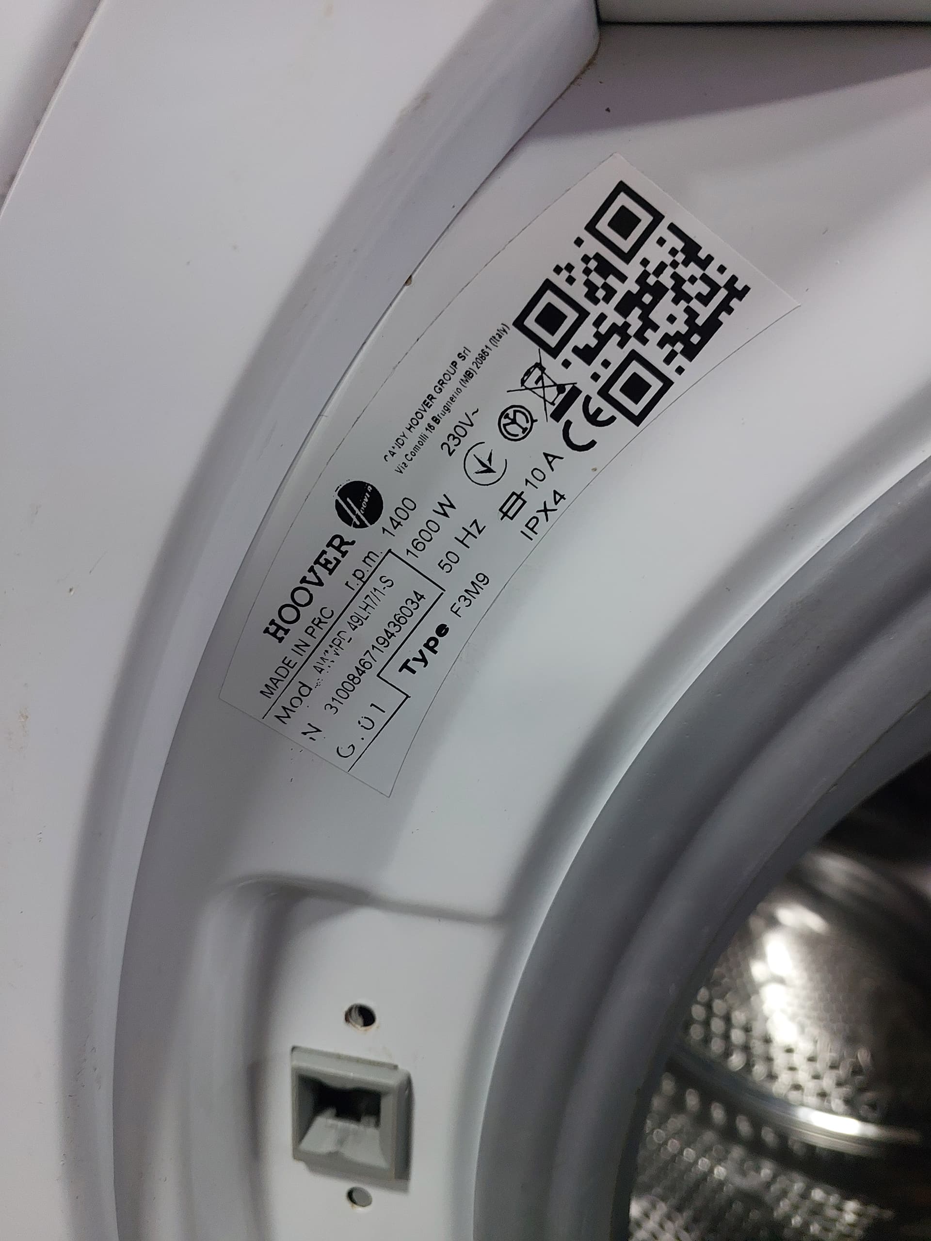 Пральна машина Hoover AWMPD49LH7/1-S