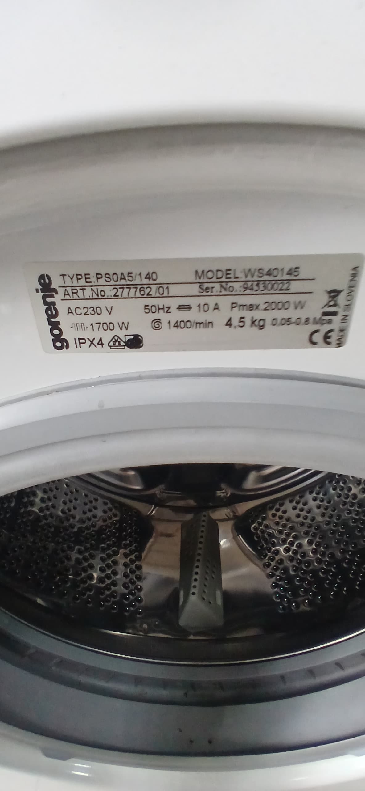 Пральна машина Gorenje WS40145