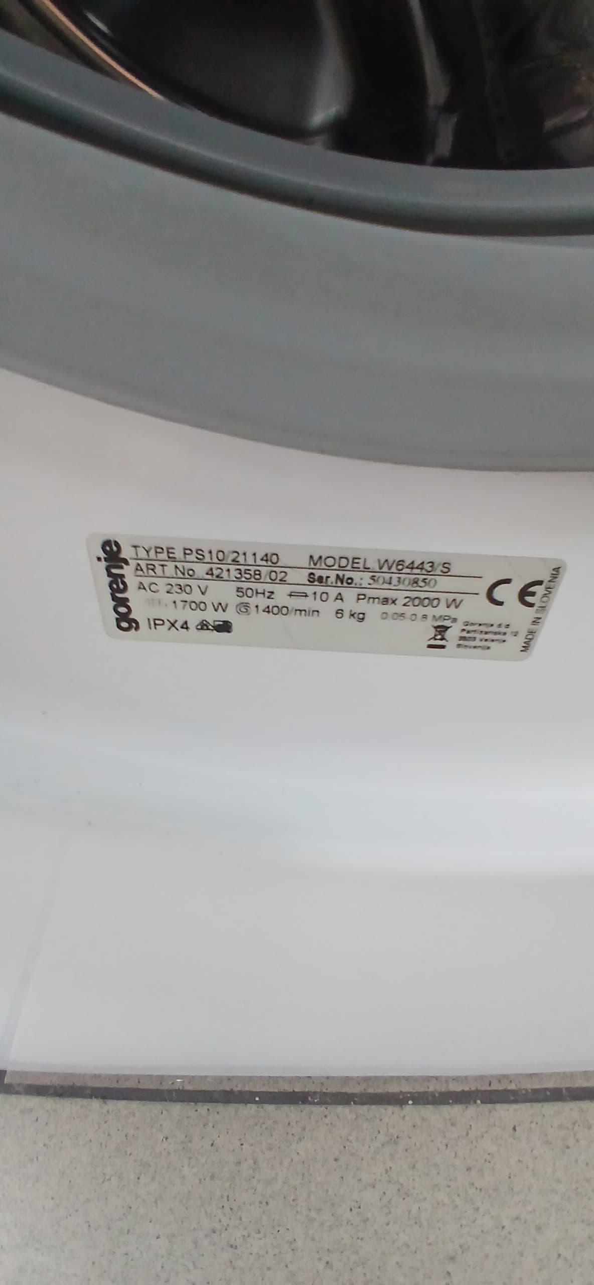 Пральна машина Gorenje W6443