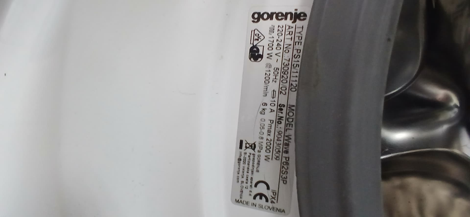 Пральна машина Gorenje wave P62S3P